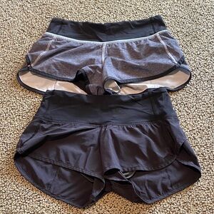 lululemon athletica Black and Gray Women's Athletic Shorts